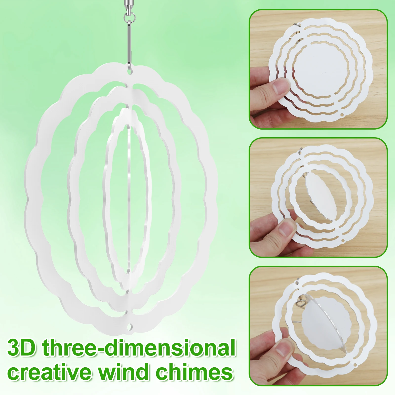 5Pcs Sublimation Wind Spinner Blanks 3/4inch Aluminum Hanging Wind Spinner Double-Side Outdoor Sculpture DIY Ornament for Window