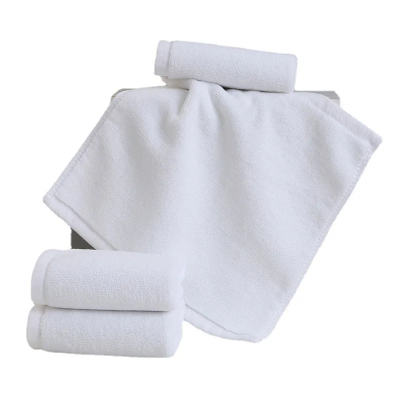 10 шт./лот белые маленькие полотенца для рук для лица, Кухонное, гостиничное, ресторан, детский сад, Хлопковое полотенце для салона красоты