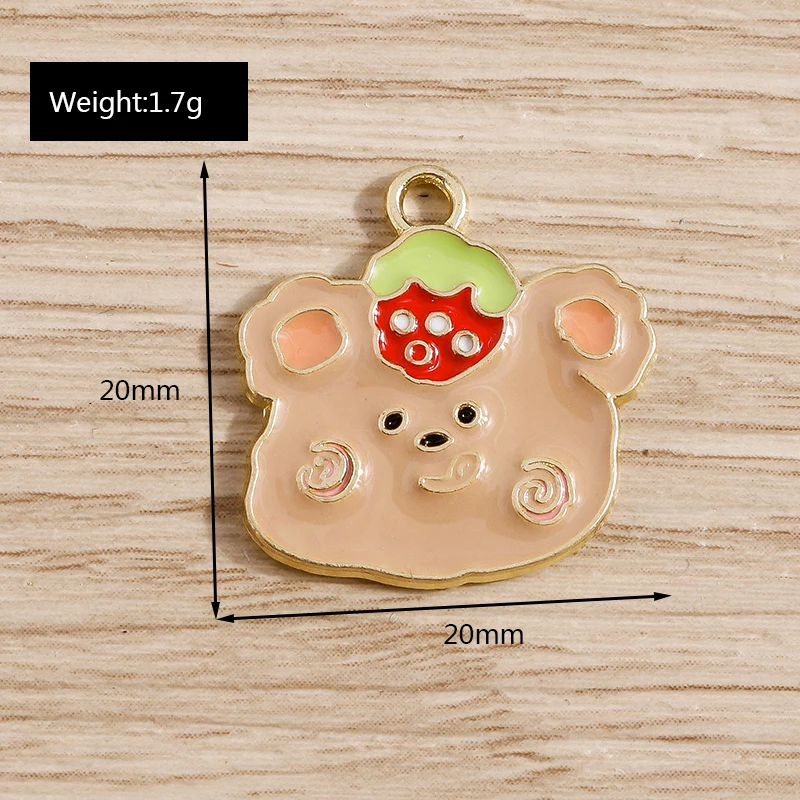 10pcs 20x20mm Cartoon Animal Charms Enamel Bear Charms Pendants for Making DIY Drop Earrings Necklace Bracelets Jewelry Findings image 2