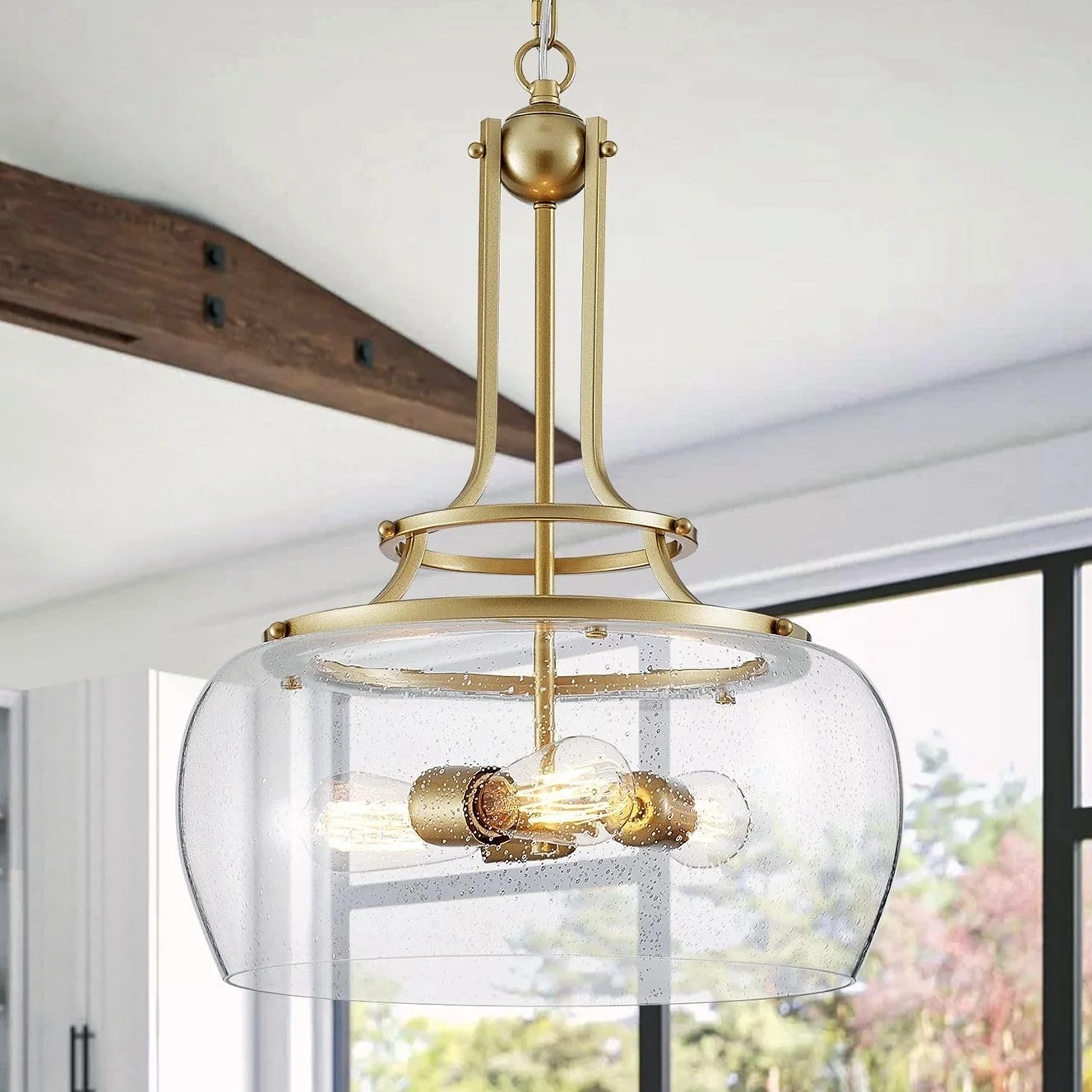 Franklin Iron Works Charleston Chandelier American Retro Glass Led Chandelier Decoration Living Dining Room Lighting Fixtures