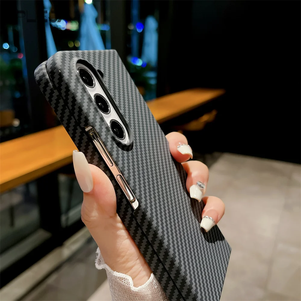 Carbon Fiber Texture Phone Case for Samsung Galaxy Z Fold 5 4 3 Fold3 Fold4 Fold5 Shockproof Cover Women Men Protector Cases - Image 5