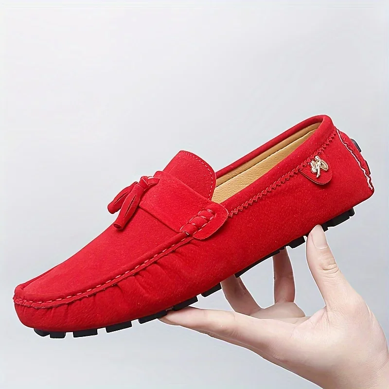 Handmade Leather Men Shoes Casual Slip On Loafers Breathable Leather Shoes Men Flats Hot Sale Moccasins Tooling Shoes Plus Size