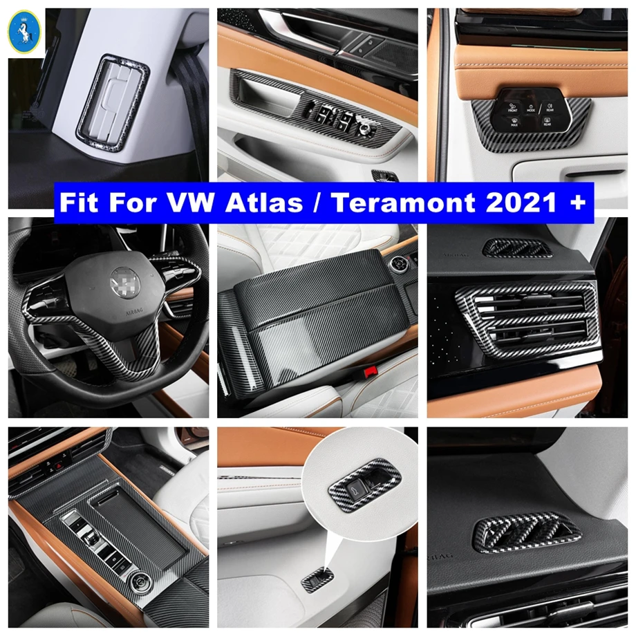 

Gear Shift / Air AC Outlet / Window Lift Button / Lights Control Panel Accessories Cover Trim For VW Atlas / Teramont 2021 2022