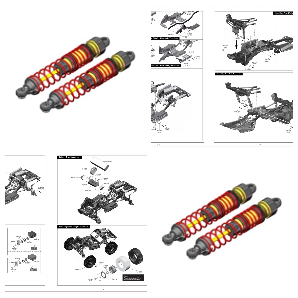 

Запчасти RGT R86315 R86314 Передние/задние амортизаторы для EX86170 EX86120 EX86181 RTR 1/10 RC Электрическая модель автомобиля с дистанционным управлением