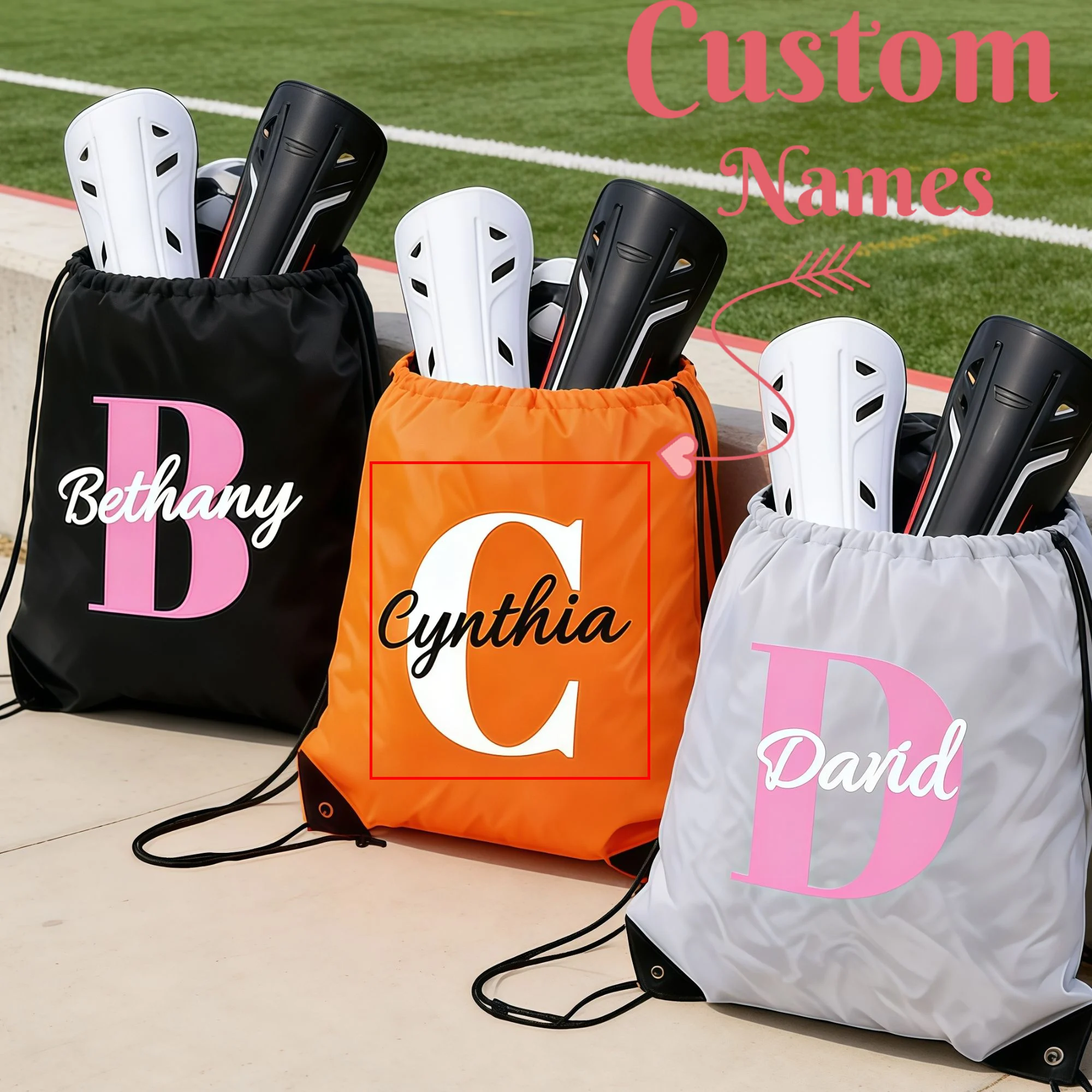 Personalised Drawstring Bag, Kids Gym Bag, Custom Name & Initial, PE Kit, Nursery, Rucksack, School, Backpack, Swimming,