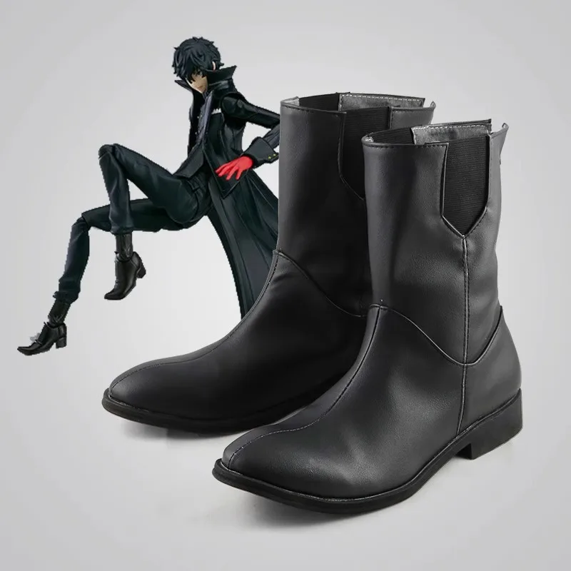 

P5 Amamiya Ren Cosplay Shoes Handmade Faux Leather Costume Boots Shoes