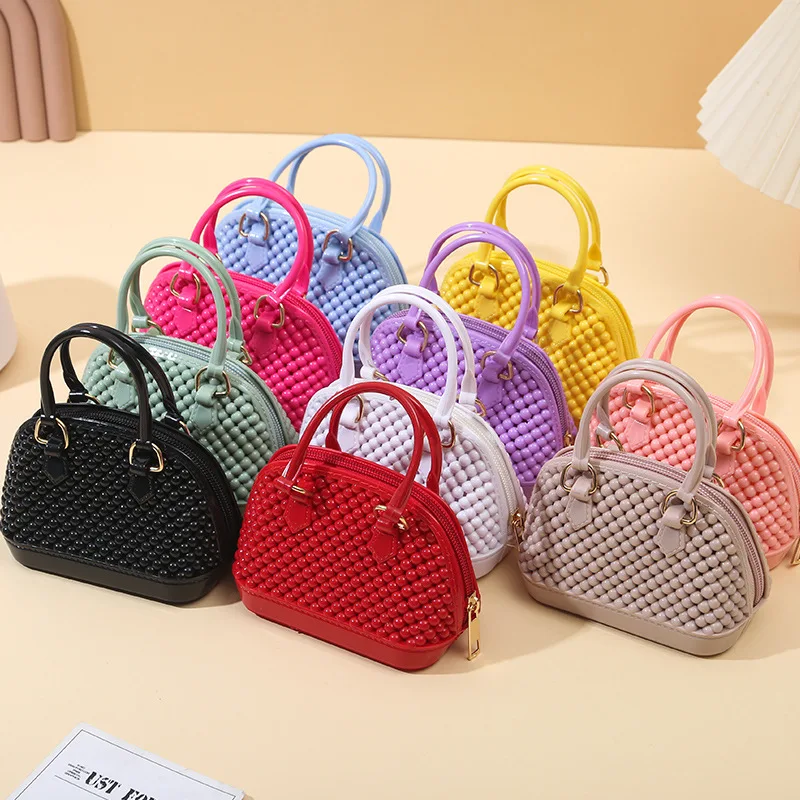 

Women's Cute Mini Rainbow Jelly Crossbody Bag Small Hollow Fashion Sweet Exquisite Colourful Shell Handbag For Trip Daily Party