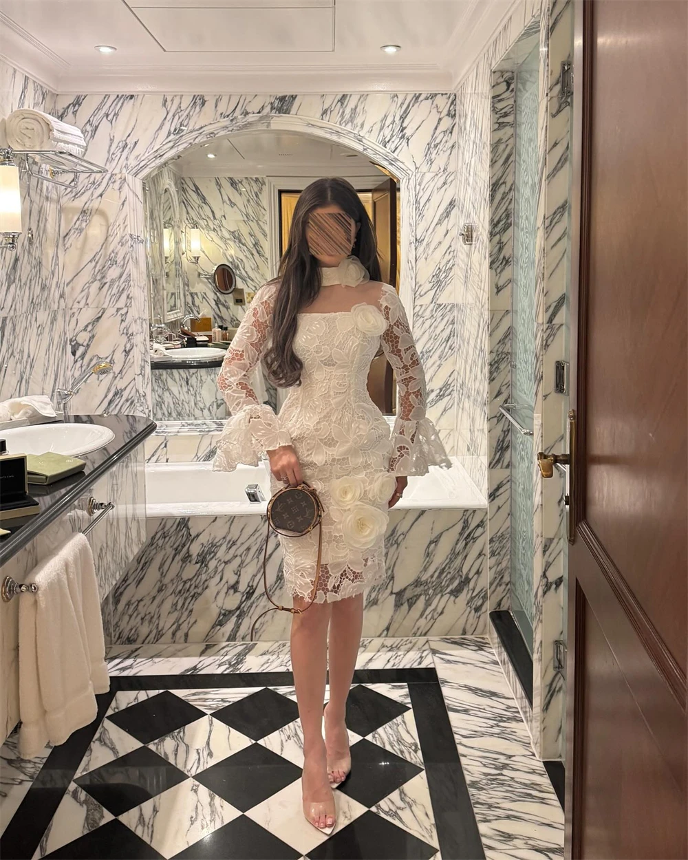 

Нежное кружевное вечернее платье по индивидуальному заказу, классическое платье без бретелек с цветами и длинными рукавами, платье для выпускного вечера, роскошные платья для особых случаев