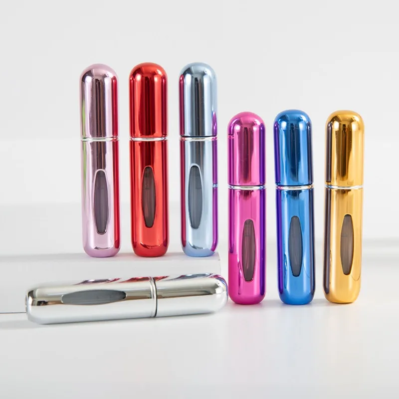 5ml Mini Portable Perfume Spray Aluminium Travel Self-Pumping Dispenser Bottle Bottom Direct Fill Jar Cosmetic Empty Tool عطر