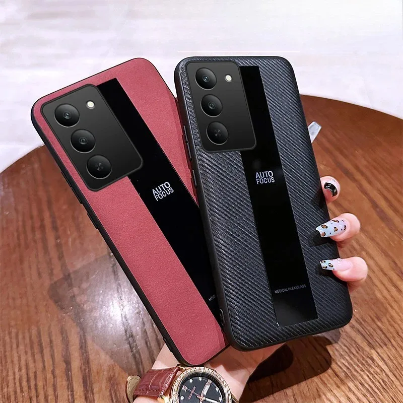 حافظة لهاتف Redmi 15 4g بلون سادة من جلد الغنم الاصطناعي غلاف من السيليكون غير اللامع لهاتف Redmi 15 5g الغطاء الخلفي