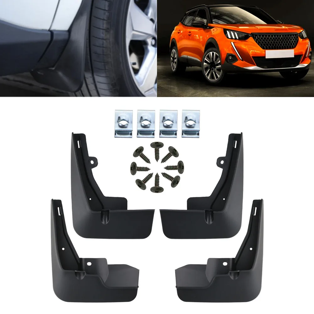 Schmutzfänger für Peugeot 2008 2020–2024, Kotflügel, Schmutzfänger, Spritzschutz, Vorder- und Hinterräder, Kotflügel, Autozubehör, 4 Stück