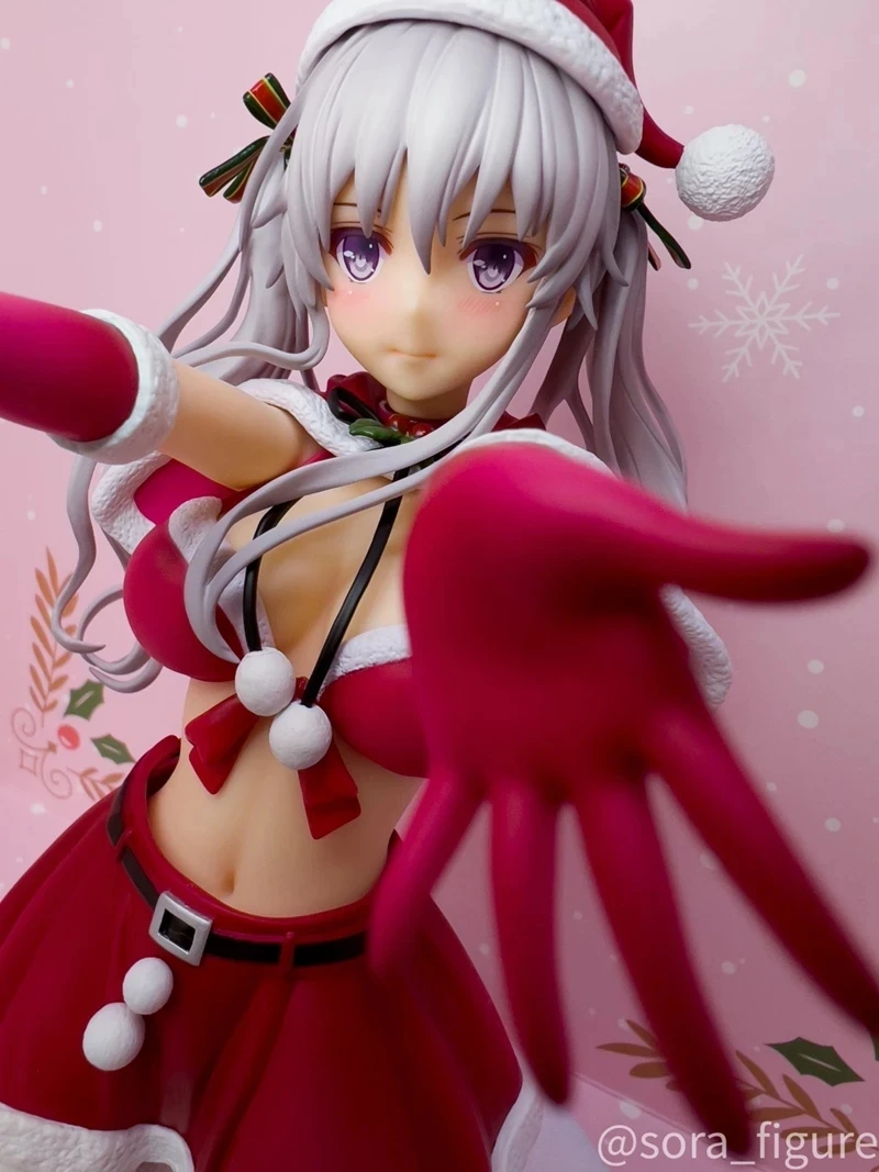 19cm anime hiiragi floco de neve figura flor natal vestir-se modelo brinquedo calcinha misaki kurehito brinquedo boneca figura ação pvc