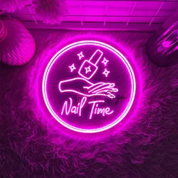 Nail Neon Sign 3D Carved Wall Hanging Beauty Room Decor LED Neon Light for Beauty Salons Nail Shops USB Powered Acrylic LED Sign