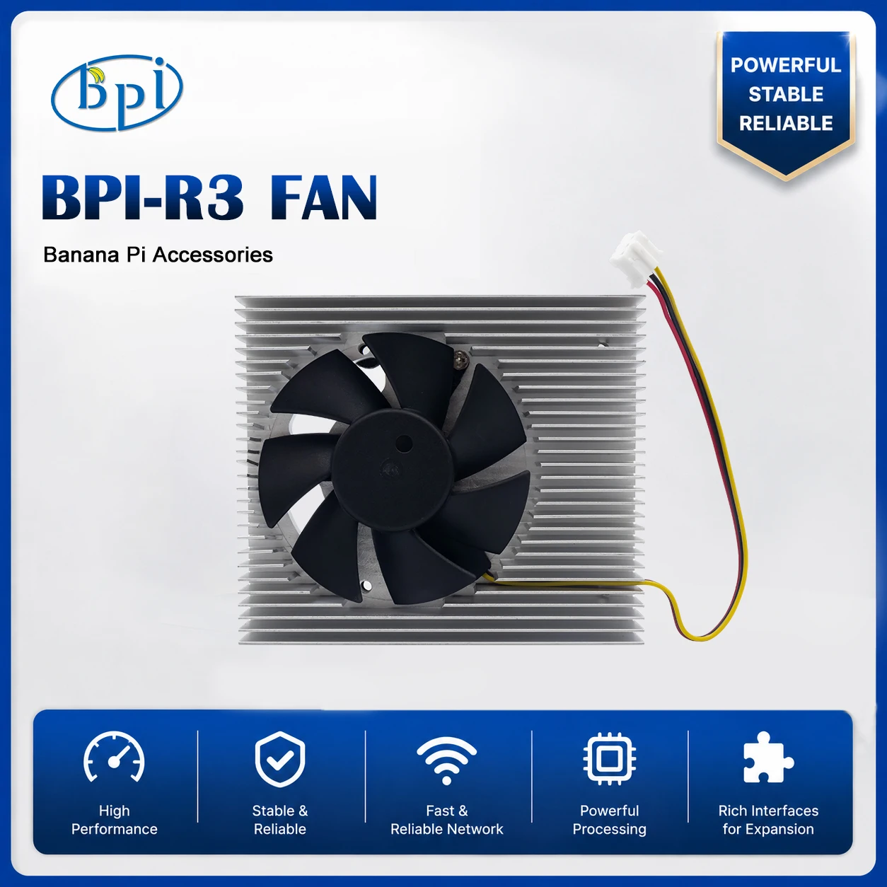BPI-R3 SBC Board Overheat Prevention Fan/Development Board Blowing Wind Cooling Fan for BPI-R4 from Banana Pi Team