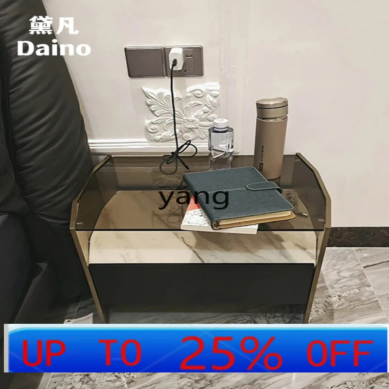 

LH Marble Bedside Table Light Luxury High Sense Intelligent Creative Bedroom Bedside Small Cabinet