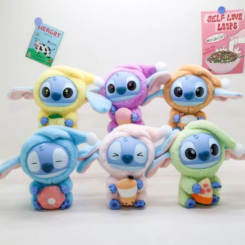 TAKARA TOMY Stitch Blind Box Bag Eat Some Thing Before Sleep Series จี้ไวนิลตุ๊กตา Mystery Box Fluffy Doll Surprise ของขวัญ