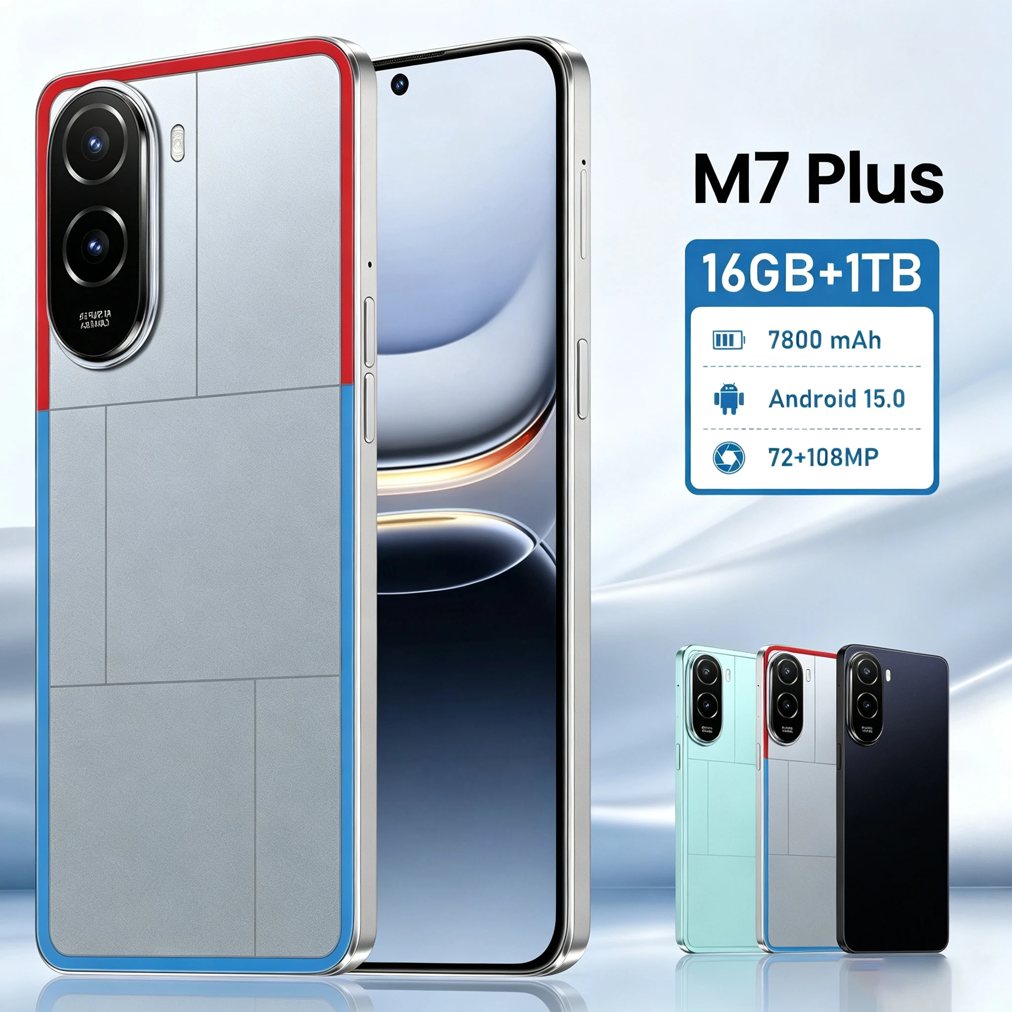 New Hot Sale 2026 High Quality M7 Plus Original Global Version Intelligent Dual Card Dual Standby System 7800mAh Battery