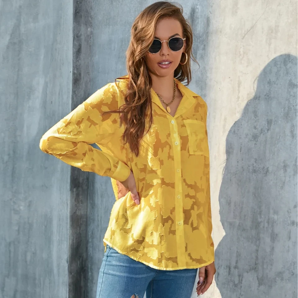 

Tops Woman 2026 Loose Pocket Bohemian Print Loose Plus Size Beach Vacation Versatile Shirt Tops Womens Lapel Shirt Tops Casuales