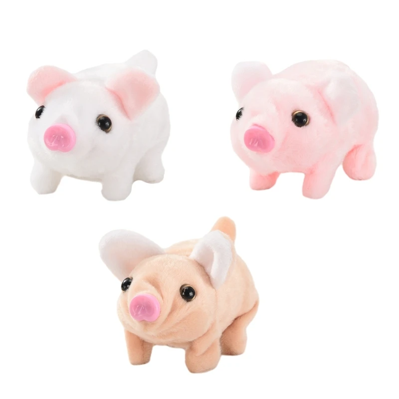 Plush Stuffed Animal Oinking Walking Piglet Electric Toy New Years Christmas Birthday Holiday Gifts for Toddlers