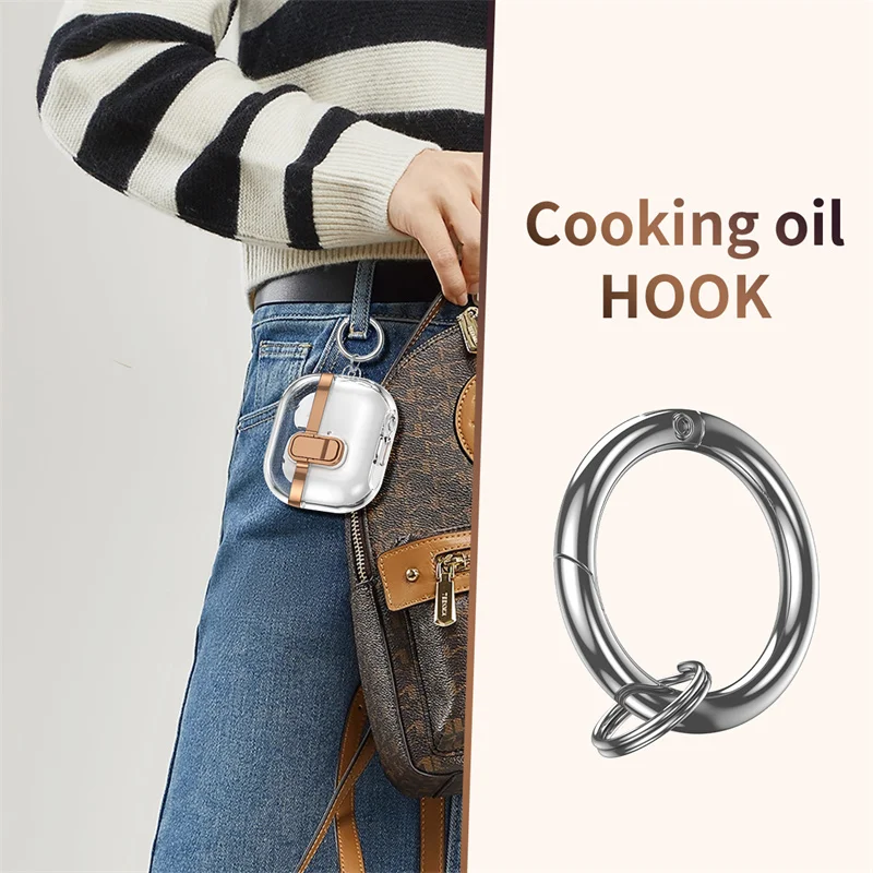 Oortelefoonhoes voor Samsung Galaxy Buds 3 en 3 Pro hoofdtelefoon beschermhoes zachte TPU schokbestendige beschermhoes met haak