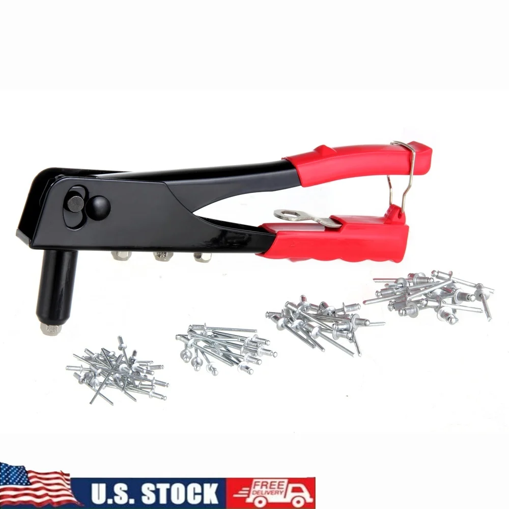 

9,5-дюймовый прямоугольный инструмент для заклепок с 40 заклепками в ассортименте, подпружиненная ручка, тонкий носовой дизайн, металлические проекты «сделай сам»