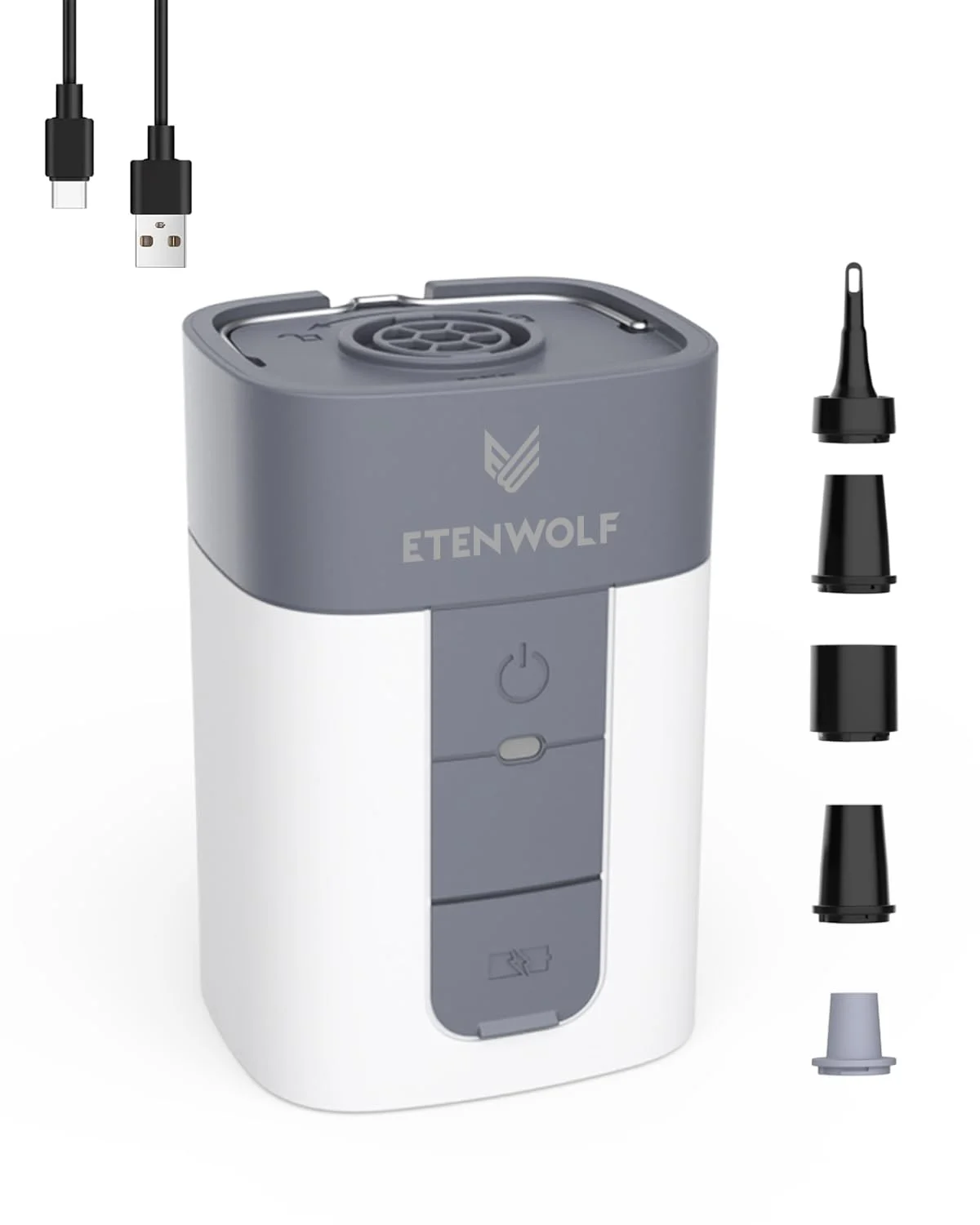 ETENWOLF AIR 5 Electric Air Pump 720 LPM Quick Inflator & Deflator 5200 MAh Portable Air Pump for Pool Floats Vacuum Storage Bag