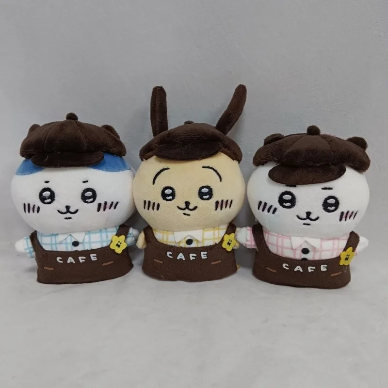 

Cafe Staff Series Plush Doll Cute Usagi Hachiware Jiikawa in Barista Uniform with Beret Kawaii Anime Collectible Toy for Fans