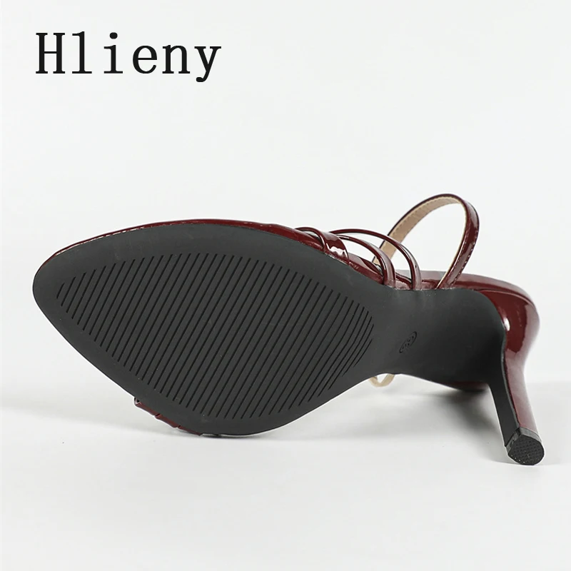 Hlieny Sexy Narrow Band Back Strap Women Sandals Fashion Design Thin High Heels Party Prom Stripper Shoes Zapatillas De Mujer