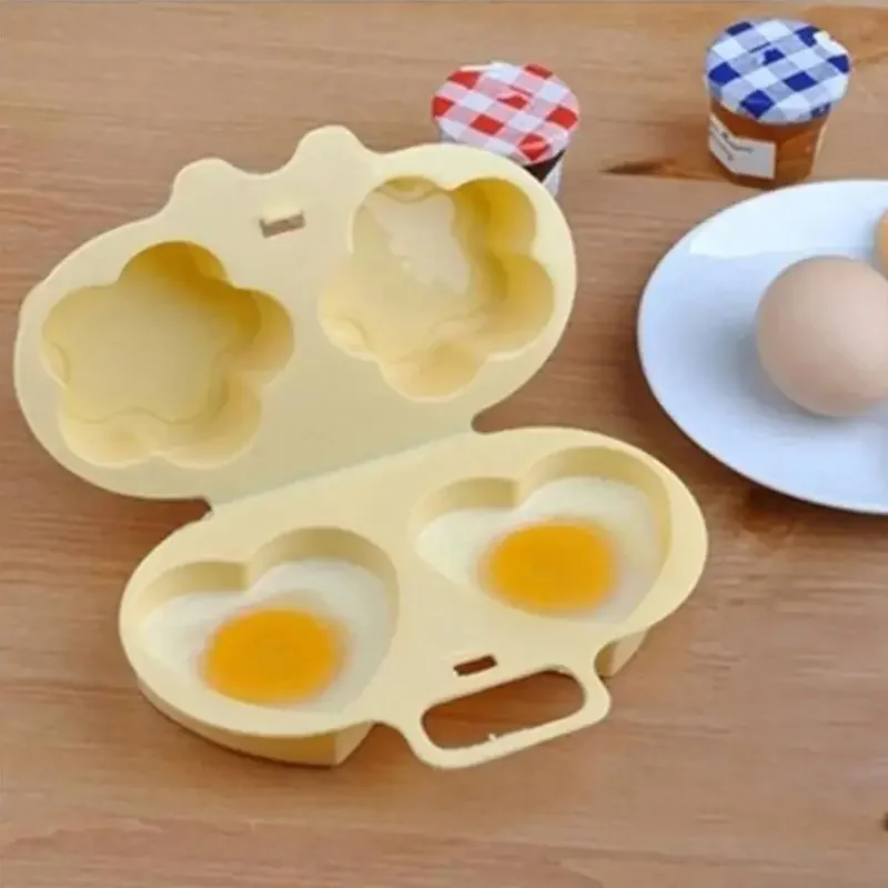 Microwave Oven Heart&Flowers Shape Food Grades Eggs Steamer Convenient  Cooking Mold Egg Kitchen Gadgets Press Fried Eggs Tool