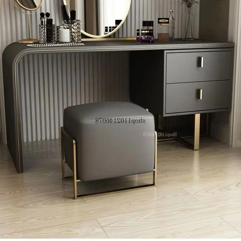 

Light Luxury PU Leather Shoe Changing Stool Long Strip Ottoman for Entryway Living Room Makeup Area Stylish Practical Home Seat