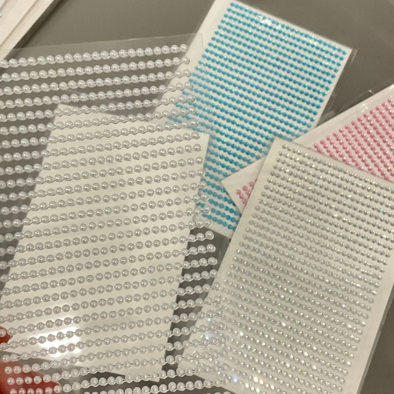 

Rhinestone Chain Scrapbook Journal Stickers DIY Kpop Photocard 3D Sticker Self-Adhesive Crystal Bling for Crafts Phone Case