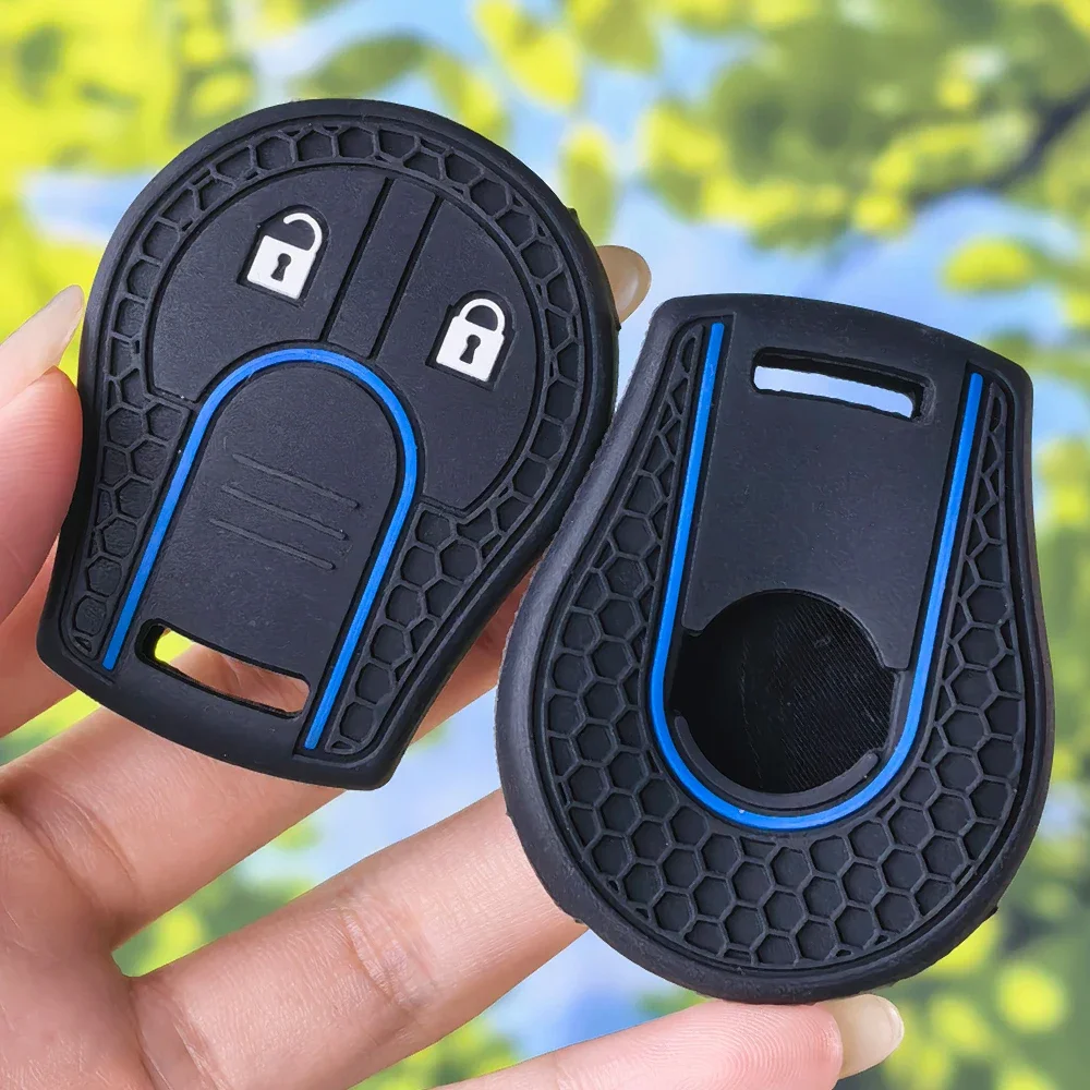 Honeycomb‑Grip Silicone Key Case Protective Shell For Nissan Note Micra Juke Qashqai Tiida X‑Trail Cube 2 Button Remote