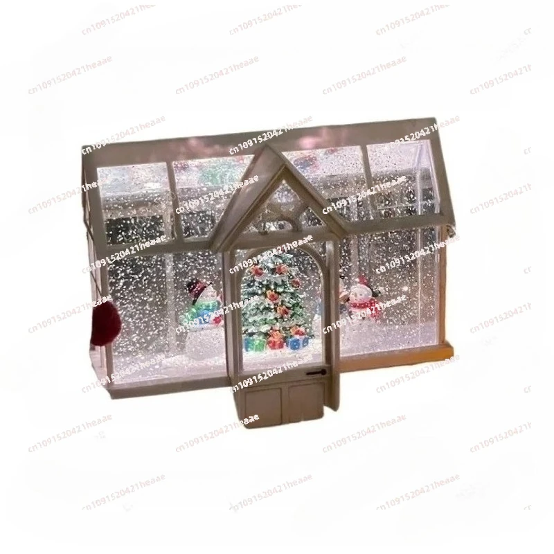 Suitable for   romantic atmosphere glass flower house christmas music lights snow pendulum