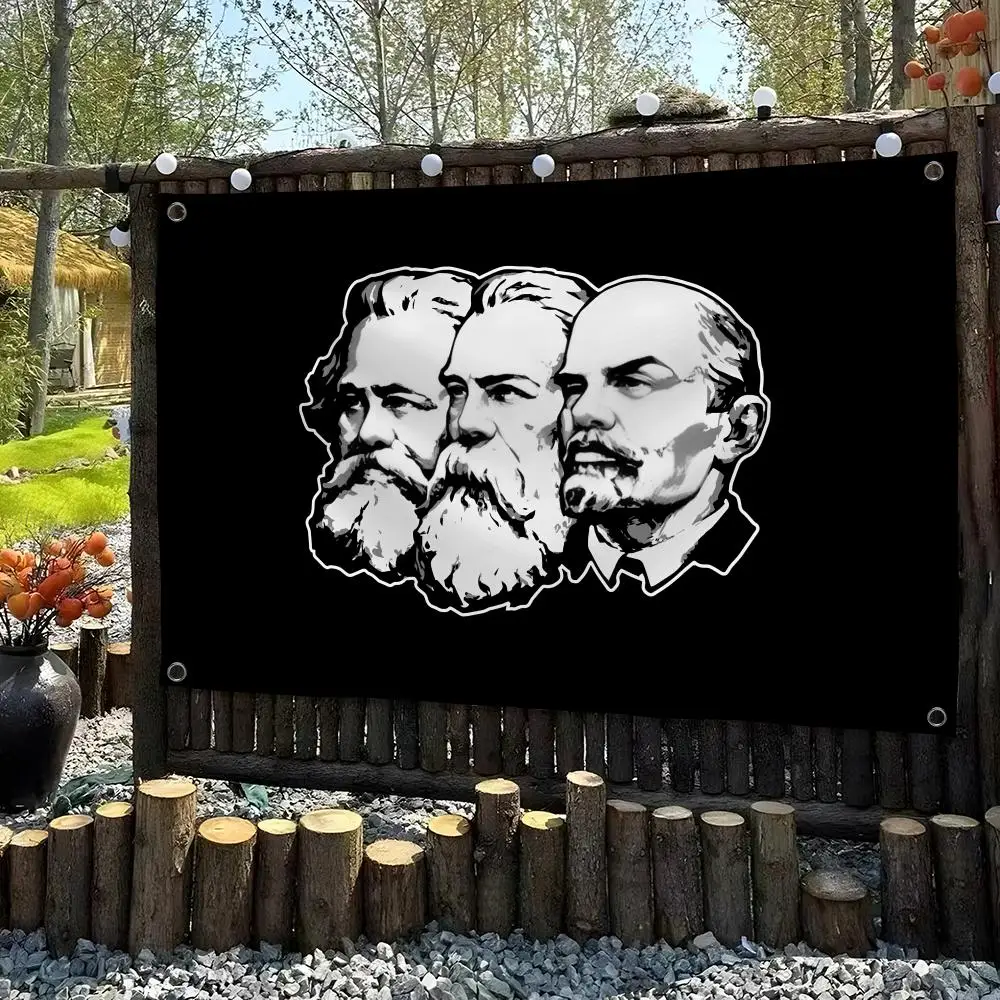 Marx Engels Lenin Communism Flags Custom Camping Outdoor Garden Room Bedroom Decor Party Backdrops