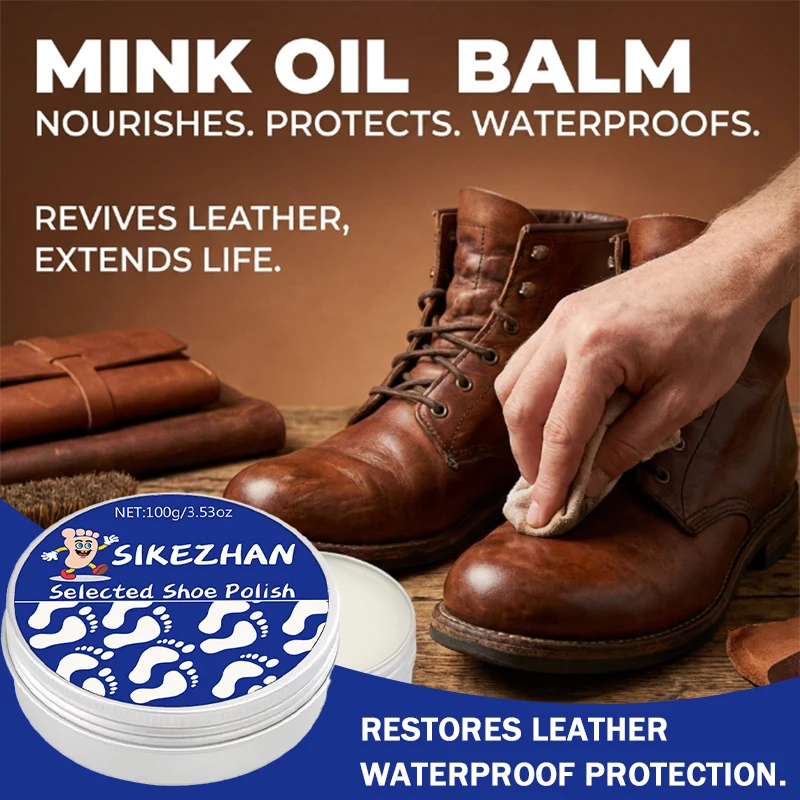 100g Professioneller Nerzöl-Lederbalsam für Sneaker, Stiefel und elegante Schuhe Tiefenpflege und Faserschutz SIKEZHAN