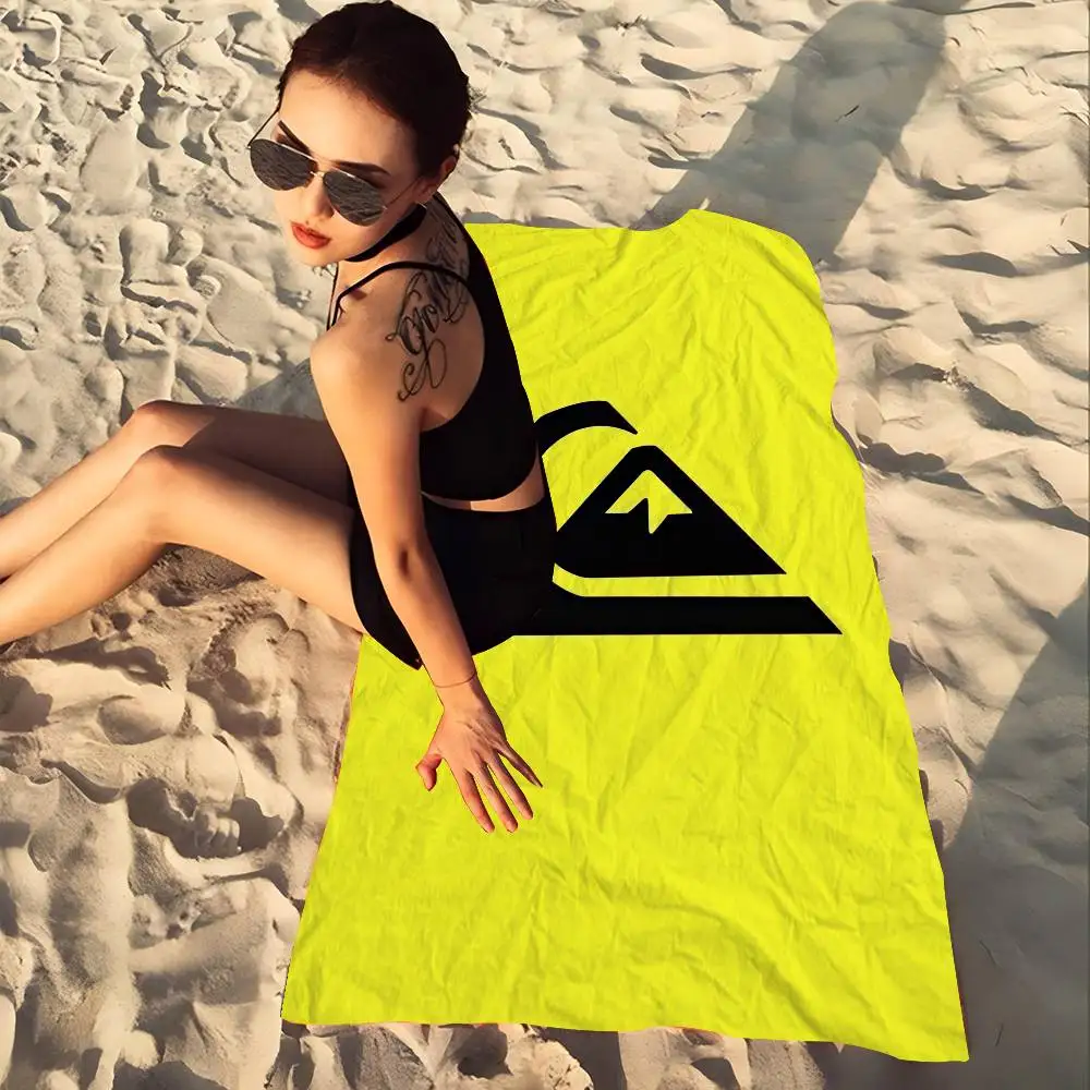 Q-QuiksilverS LOGO Microfiber Blanket Quick Drying Beach Towels Oversized Printing Super Absorbent Pool Towel Blanket