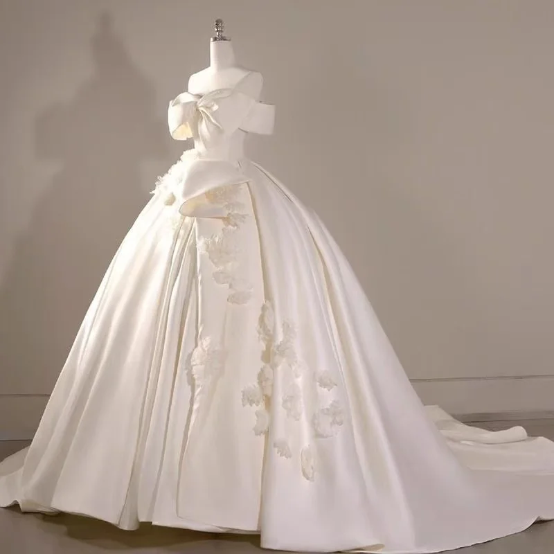 Robe de mariée élégante personnalisée pour femmes, appliques en dentelle, paillettes, tulle, patients de luxe, quelle que soit, Off The Initiated, 2025