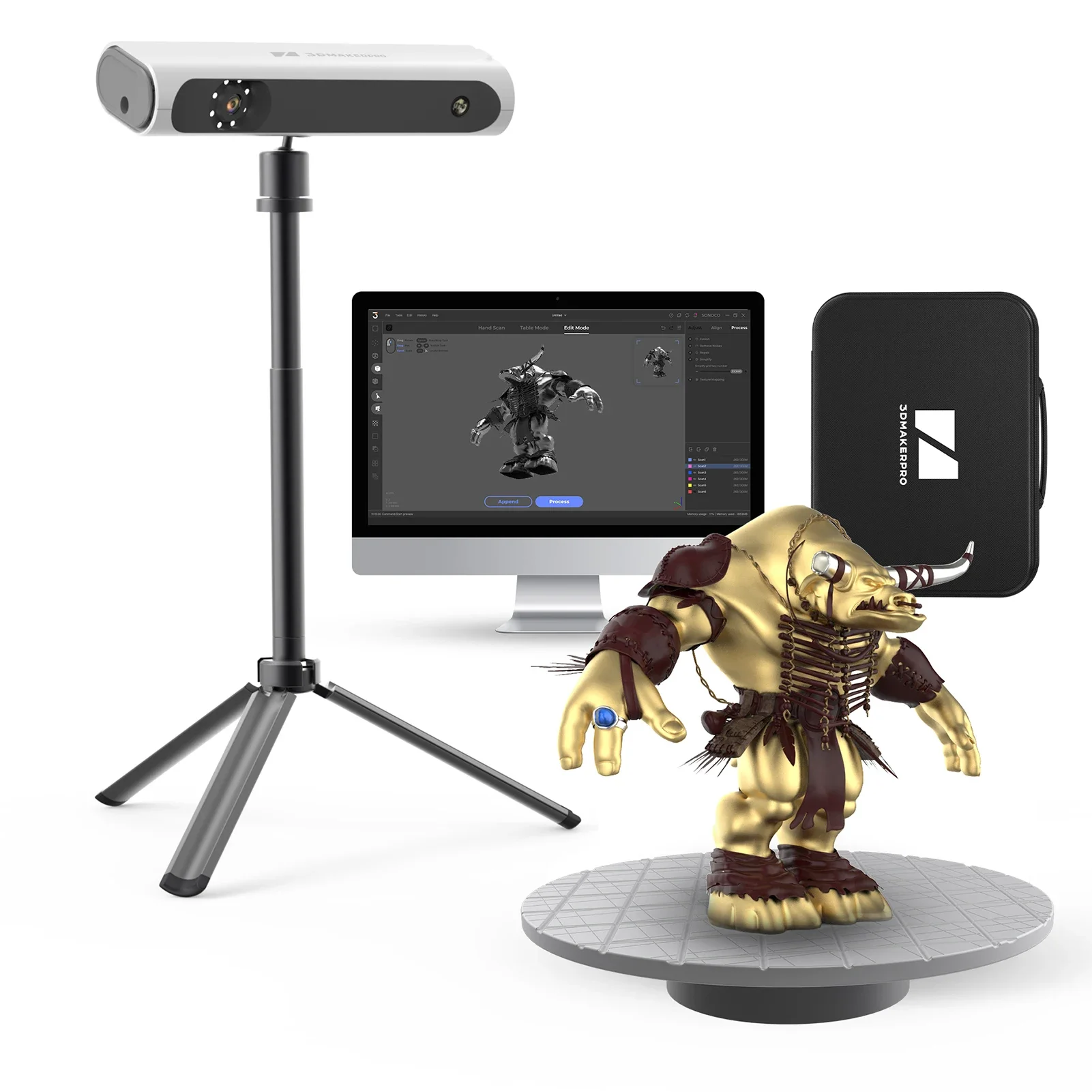 

3DMakerpro Lynx-Scanner 3D для l'impression 3D, 3) 0,1 мм и плюсы для балаяжа 10FPS, vitesse Reklama, gran