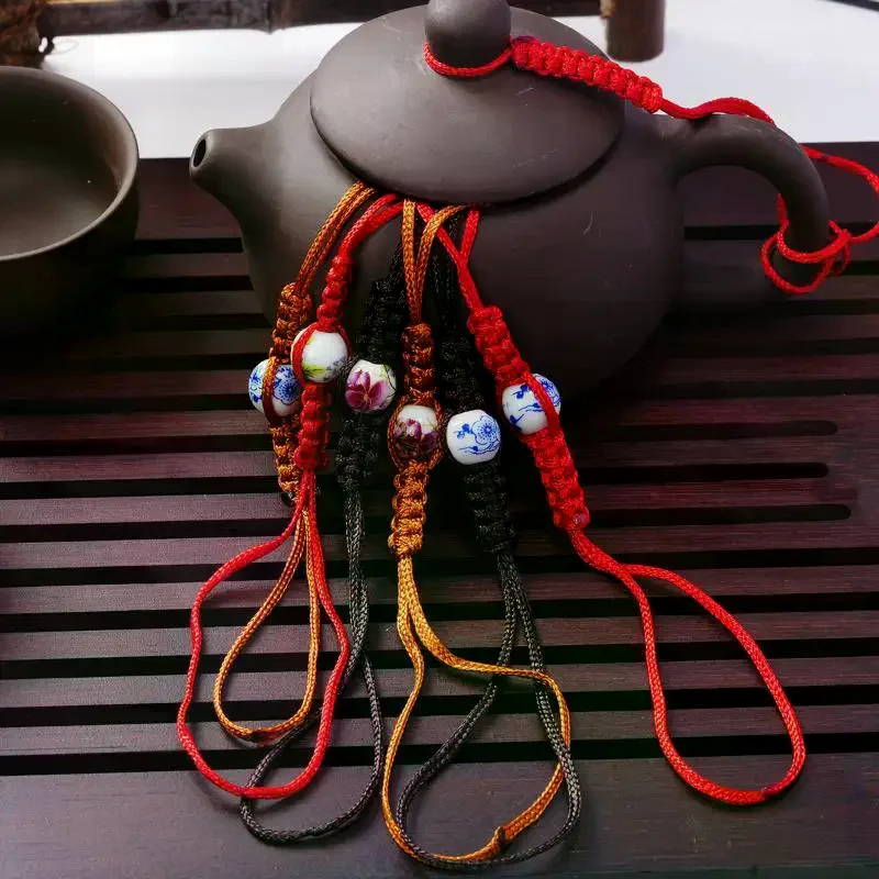 1pcs Teapot Lid Hanging Tether Rope Woven Cover Cord Fob Gongfu Tea Ceremony Accessories For Zisha Porcelain Cast Iron Teapots
