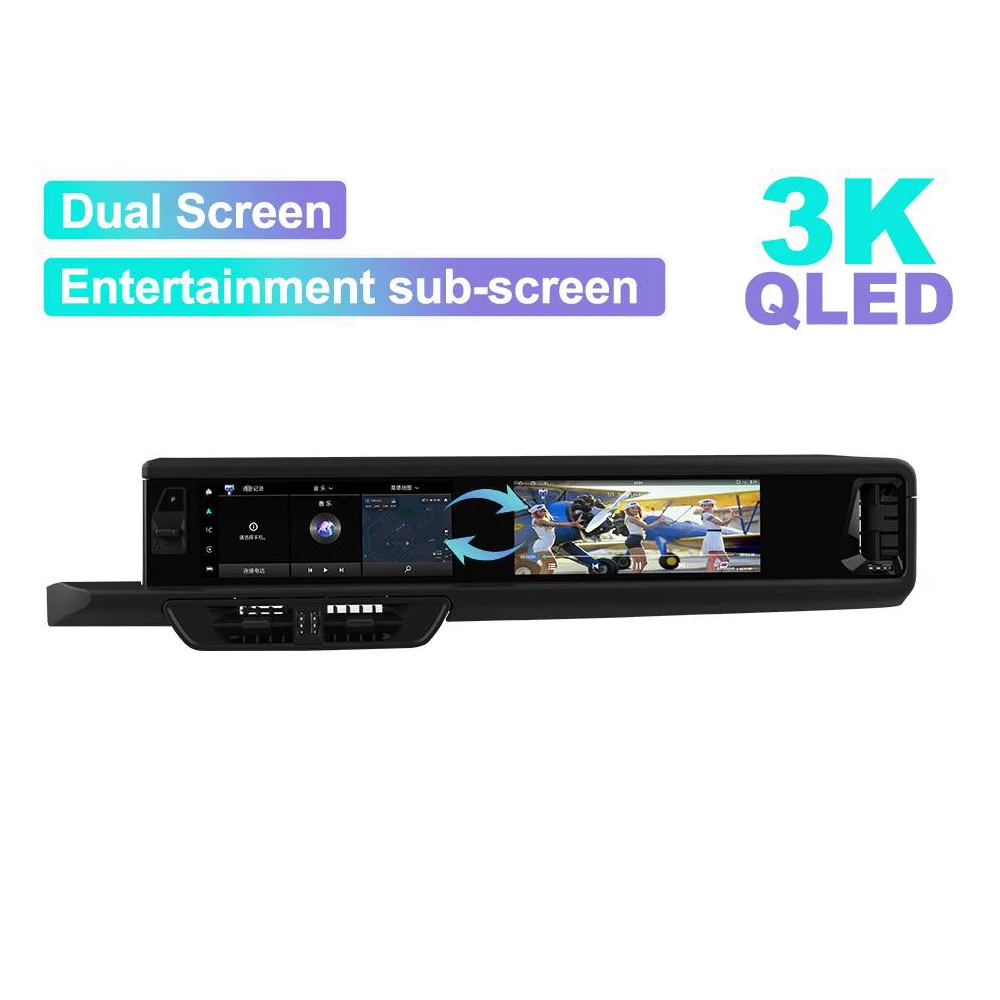 Android 13 12.3 pollici Doppio Schermo DVD Auto Navigazione Touchscreen Autoradio Wireless Carplay Per Porsche Cayenne 2011-2016