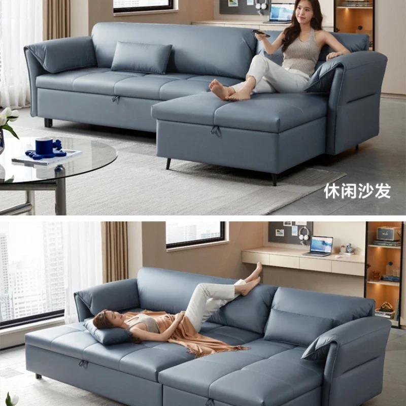 Modern minimalist sofa bed living room with high-end atmosphere and luxurious storage furniture