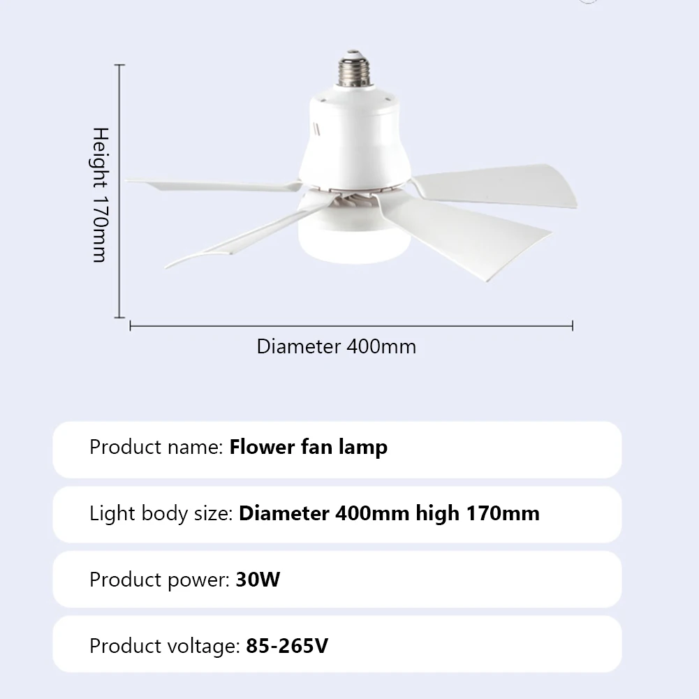 พัดลมซ็อกเก็ตไฟพัดลม LED ติดเพดานแบบเย็นดั้งเดิมพร้อมพัดลมควบคุมระยะไกลอัจฉริยะสำหรับห้องนอนห้องครัวห้องนั่งเล่น