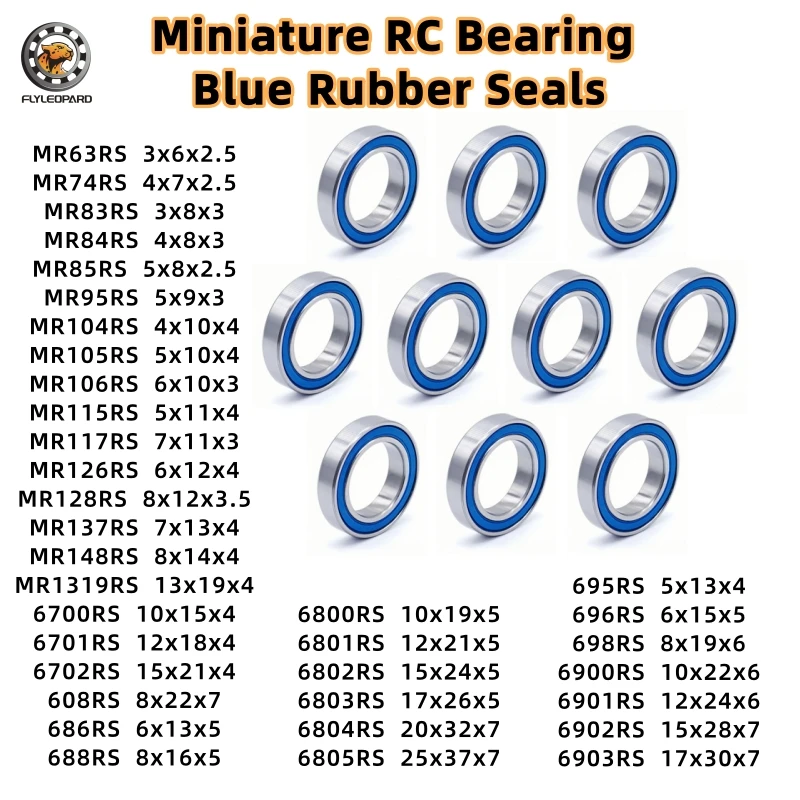 （10pcs）6701RS Bearing 12x18x4mm ABEC-7 Hobby Electric RC Car Truck Ball Bearings 6700-2RS 6702-2RS 688-2RS Blue Sealed