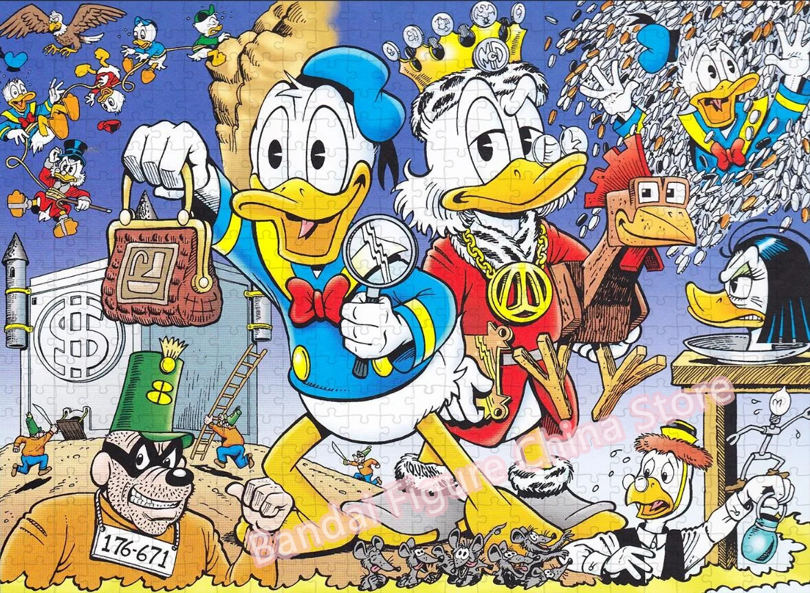 Disney Cartoon Donald Duck 300/500/1000 Pieces Jigsaw Puzzle Uncle Scrooge Anime Print Puzzle for Kids Kids Game Toys Gifts