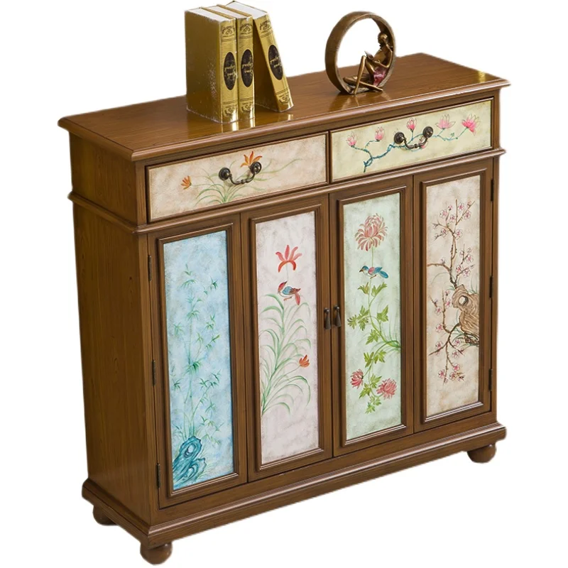 

Shoe Cabinet Home Doorway Solid Wood Painted Storage Door Wall Storage Hallway