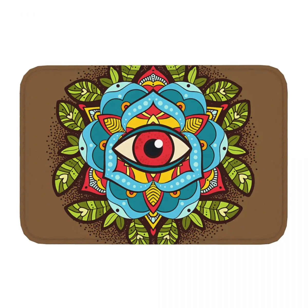 All Seeing Mandala Evil Eye Anti-Slip Rug Doormat Bath Mat Floor Carpet Welcome Decorative