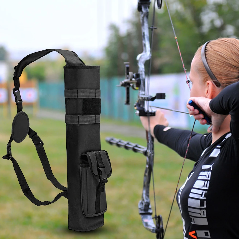 Archery Quiver with Molle System Pocket Back Arrow Quiver Multi-Function Lightweight Arrow Holder for Bow Target Practicing