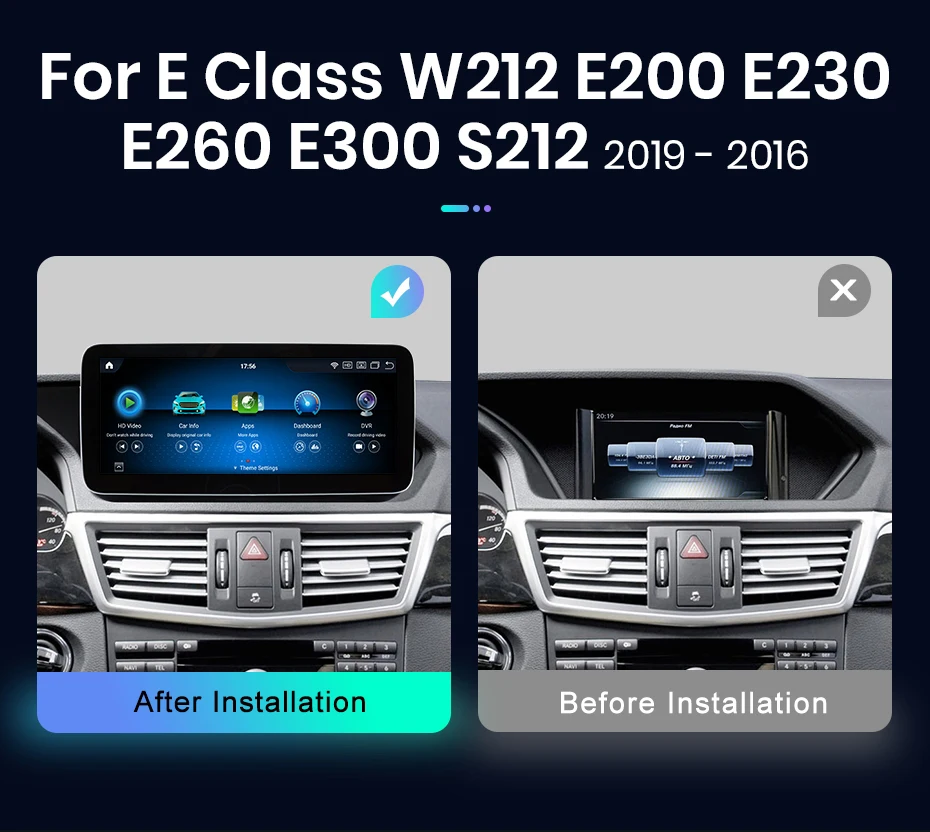 Junsun Qualcomm 665 Drahtloses CarPlay Android Auto-Autoradio für Mercedes Benz E-Klasse W212 S212 2009–2016, intelligentes System – Detail 4