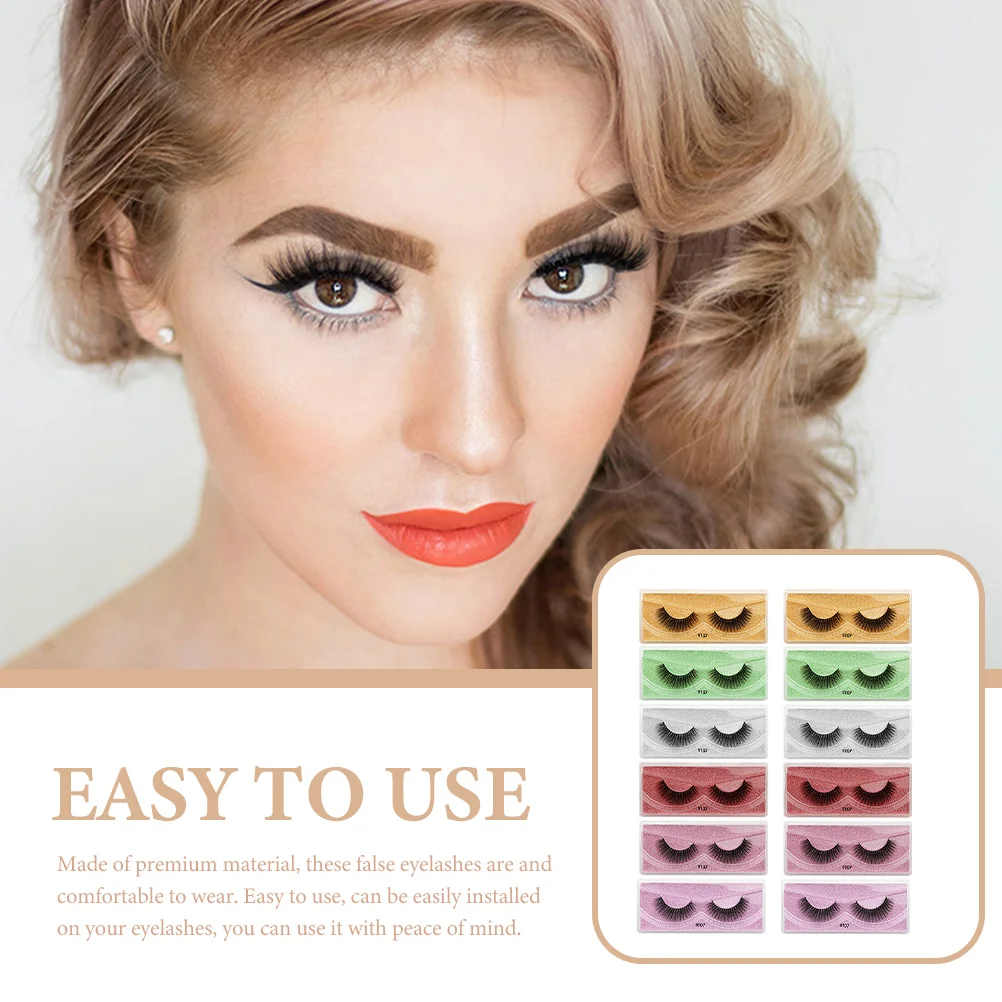 

12 Pairs False Eyelashes Set Fake Clusters Individual Extensions Kit Dense Performance Makeup