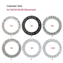 Black/White Date Disc for NH35 NH36 Movement Modified Part Calendar Disk Watch Accessories